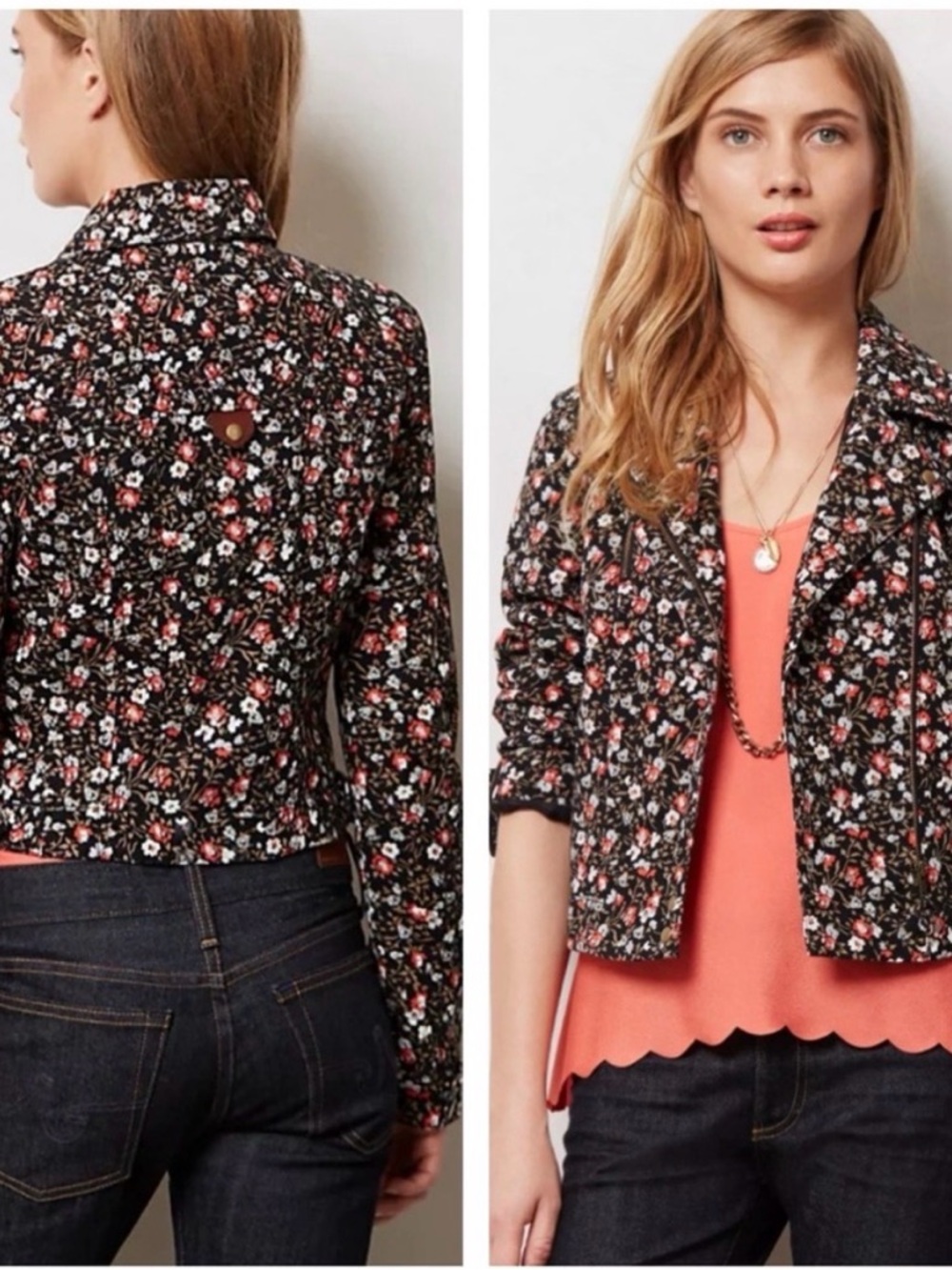 Women's Floral Bomber Jacket - Black Multi